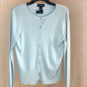 Ann Taylor Light Blue Cardigan amd Tank Set